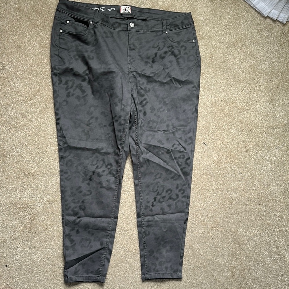 Gray Leopard Print Pants
